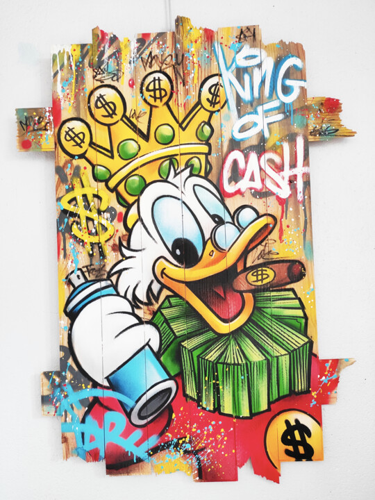 Ζωγραφική με τίτλο "King Of Cash" από David Nicolas (Daru), Αυθεντικά έργα τέχνης, Ακρυλικό Τοποθετήθηκε στο Ξύλινο φορείο σ…