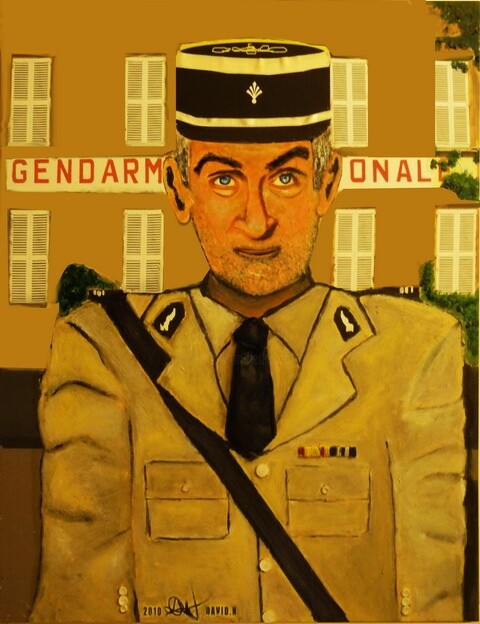 Painting titled "The Policeman from…" by David Nornberg, Original Artwork, Oil