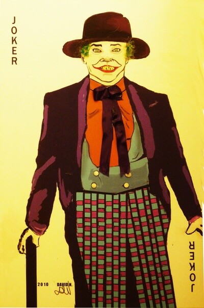 Painting titled "The Joker" by David Nornberg, Original Artwork, Oil