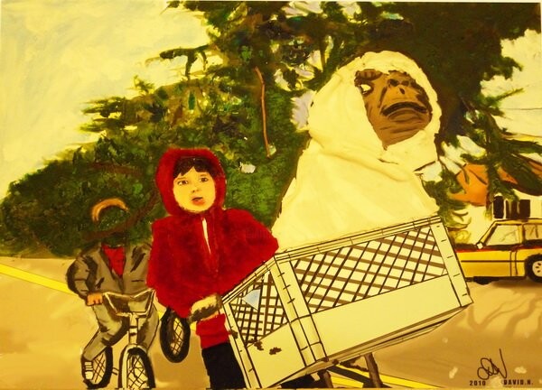 Painting titled "E.T.- The Extra-Ter…" by David Nornberg, Original Artwork, Oil