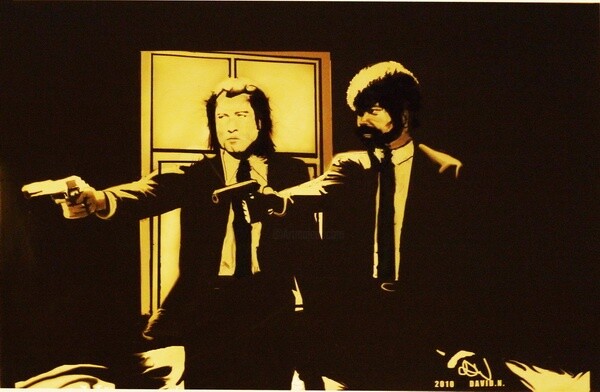 Painting titled "Vincent & Jules" by David Nornberg, Original Artwork, Oil