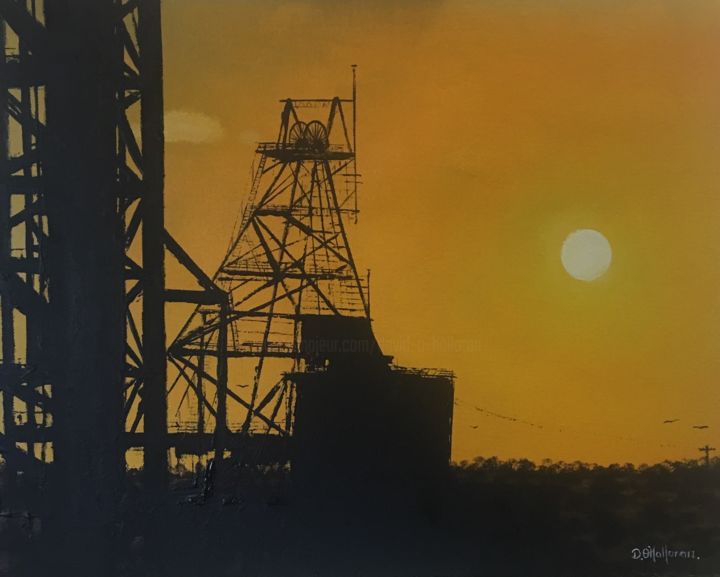 Картина под названием "Outback Mines" - David O'Halloran, Подлинное произведение искусства, Акрил