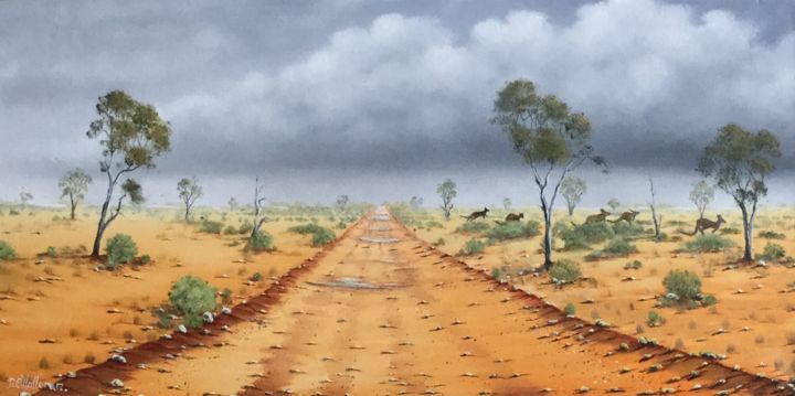 Painting titled "After The Drought" by David O'Halloran, Original Artwork, Oil