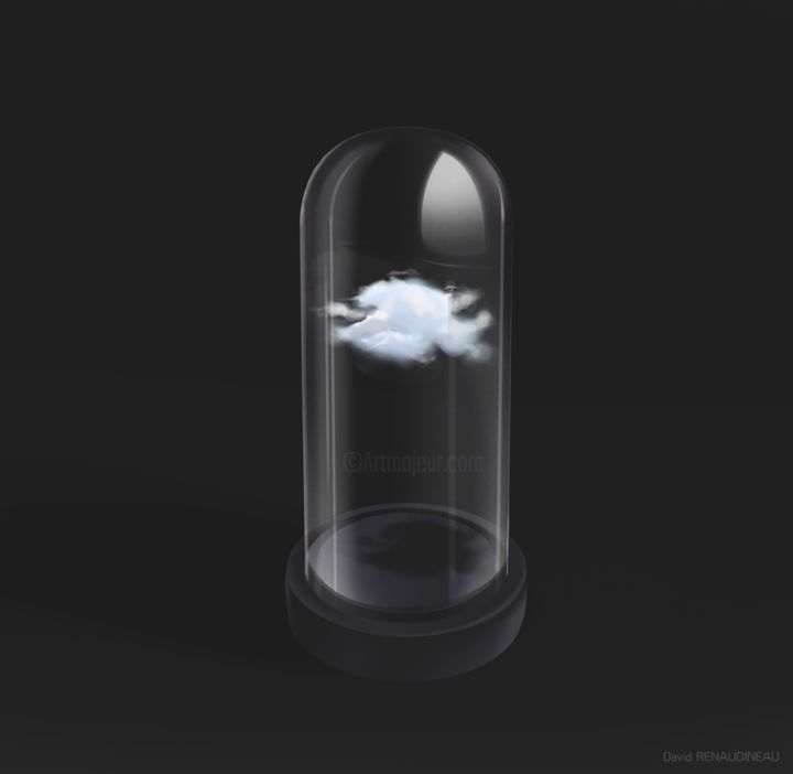 Schilderij getiteld "nuage.jpg" door David Renaudineau, Origineel Kunstwerk, Olie