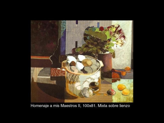 Painting titled "HOMENAJE A MIS MAES…" by David Sancho, Original Artwork, Oil