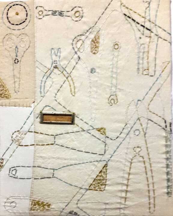 Art textile intitulée "Tapisserie _ outils." par David Spanu, Œuvre d'art originale, Tapisserie