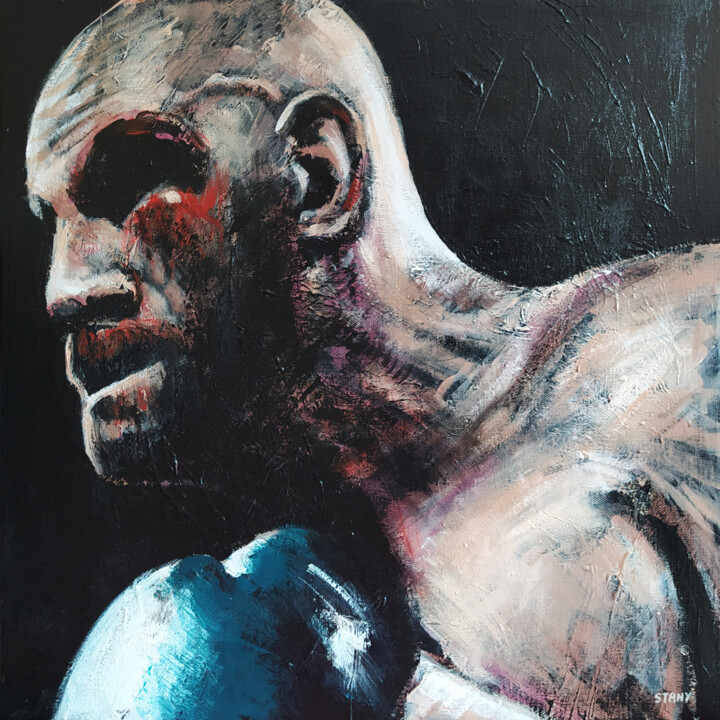 Peinture intitulée "Boxeur (n°2)" par David Stany Garnier, Œuvre d'art originale, Acrylique Monté sur Châssis en bois