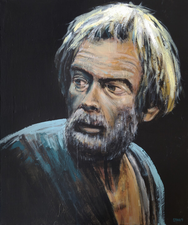 Painting titled "Portrait n°19" by David Stany Garnier, Original Artwork, Acrylic Mounted on Wood Stretcher frame