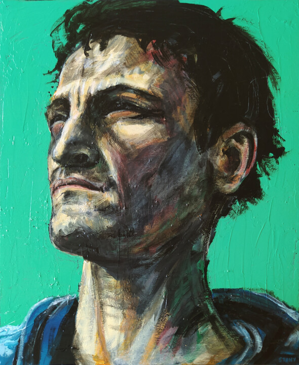 Картина под названием "Portrait (n°22)" - David Stany Garnier, Подлинное произведение искусства, Акрил Установлен на Деревян…