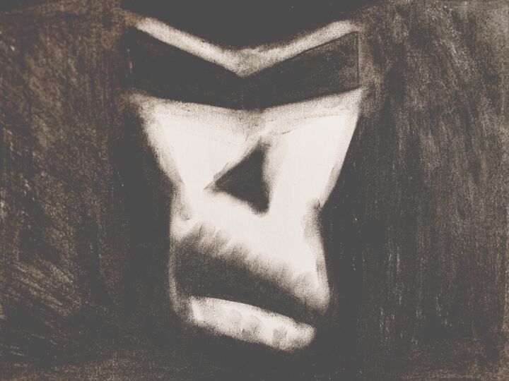 Рисунок под названием "Angry Ape" - David Underland, Подлинное произведение искусства, Древесный уголь