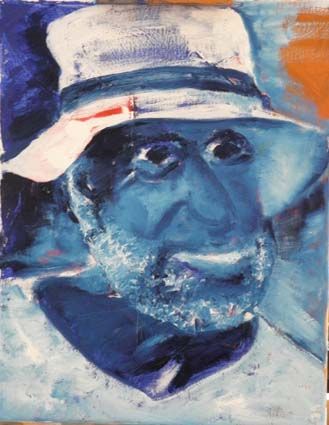 Painting titled "autoportret 1" by David Teszler, Original Artwork, Oil