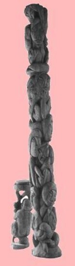 Sculptuur getiteld "Totem, burial post" door Davidbookersculptor.Eu, Origineel Kunstwerk