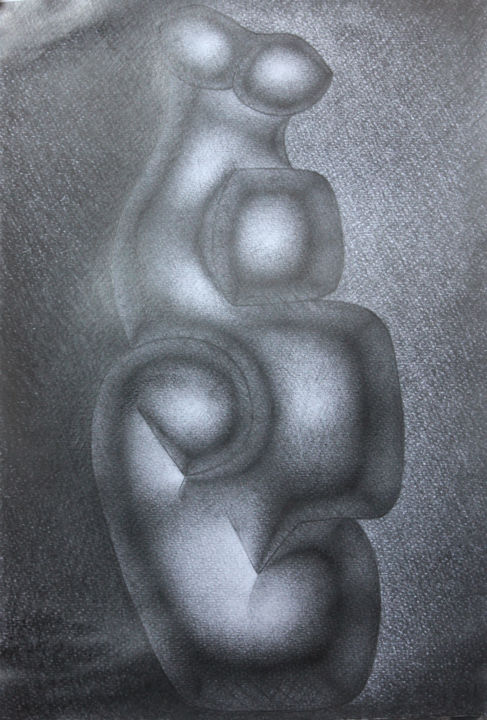 Рисунок под названием "Bionica 3" - Leri Tchanturia, Подлинное произведение искусства, Карандаш