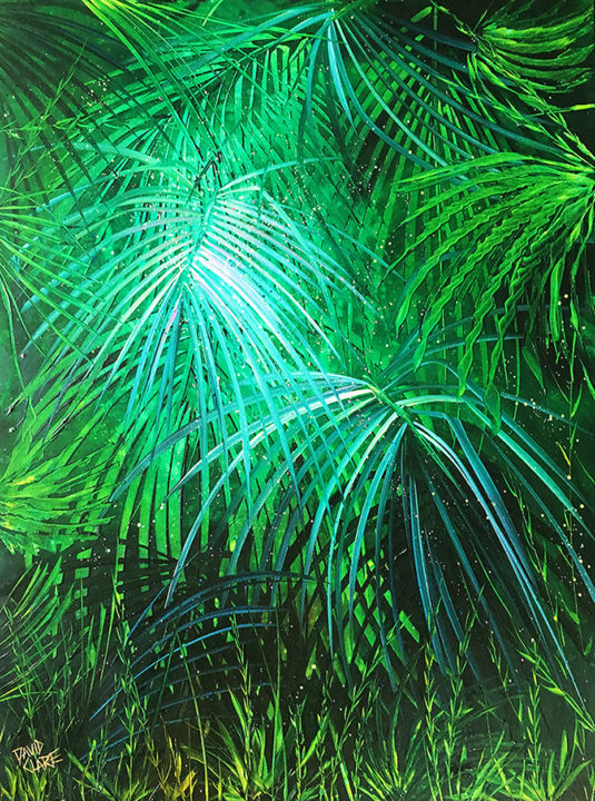 Painting titled "Welcome To The Jung…" by David Clare, Original Art, Oil