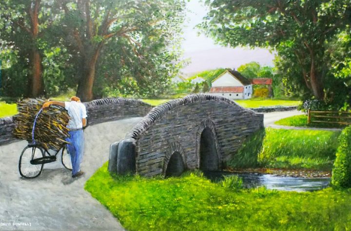 Painting titled "Bringing home the f…" by David Donnelly, Original Art, Acrylic