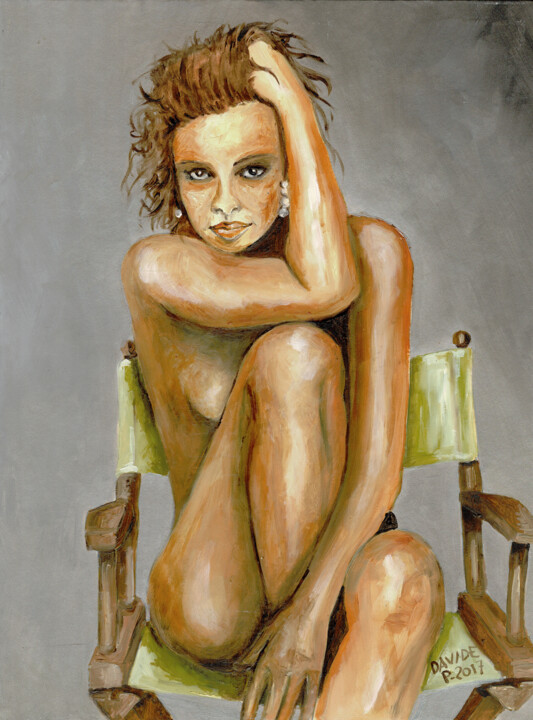 Painting titled "Erica" by Davide Pacini, Original Artwork, Oil