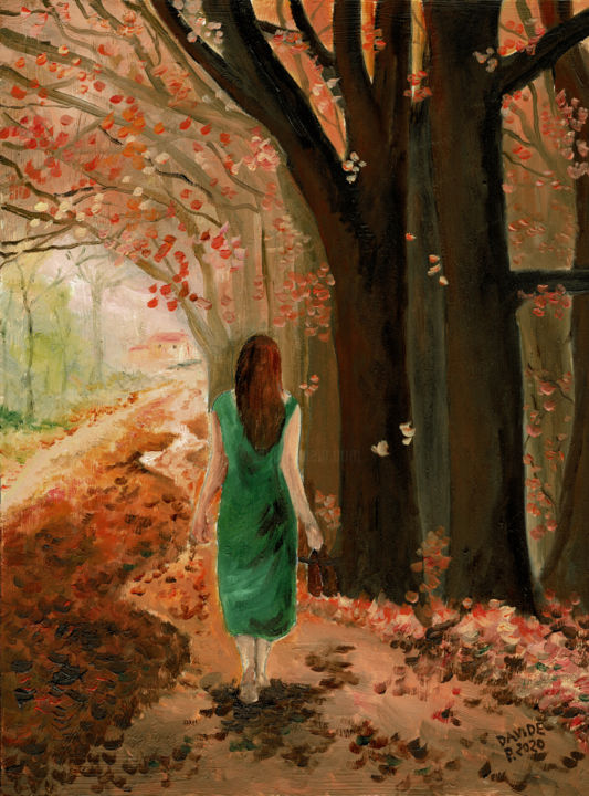 Pittura intitolato "Colori d'autunno" da Davide Pacini, Opera d'arte originale, Olio
