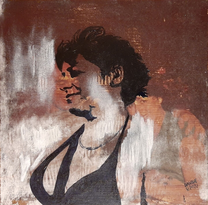 Painting titled "Cristina - silhouet…" by Davide Pacini, Original Artwork, Oil