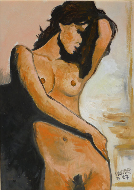Painting titled "Cristina" by Davide Pacini, Original Artwork, Oil