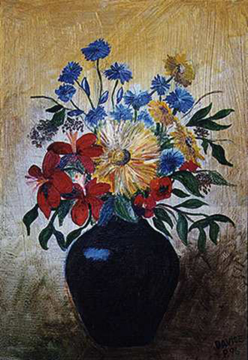 Pittura intitolato "Vaso di fiori" da Davide Pacini, Opera d'arte originale, Olio