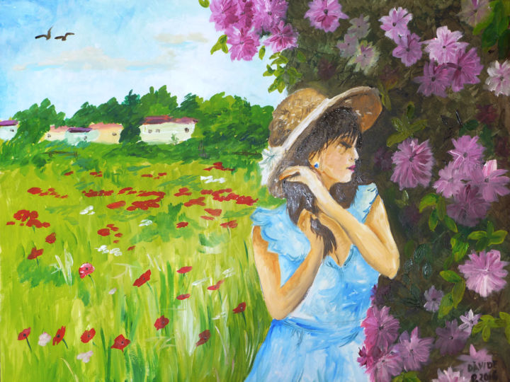 Ragazza tra i fiori Painting by Davide Pacini | Artmajeur
