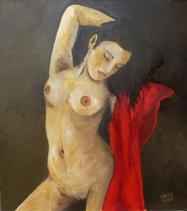 Pintura intitulada "Anna" por Davide Pacini, Obras de arte originais, Óleo