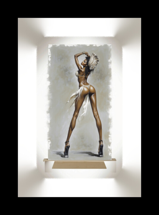 Artes digitais intitulada "Long legs" por Davide Poggio, Obras de arte originais, Pintura digital Montado em Outro painel rí…