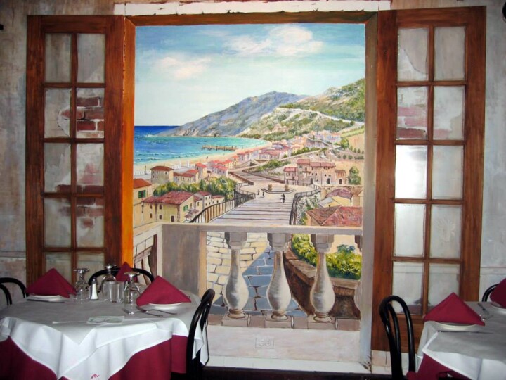 Картина под названием "Window on italian r…" - Davide Rodoquino, Подлинное произведение искусства, Акрил