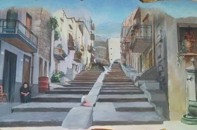 Painting titled "Flight steps in Sic…" by Davide Rodoquino, Original Artwork, Acrylic