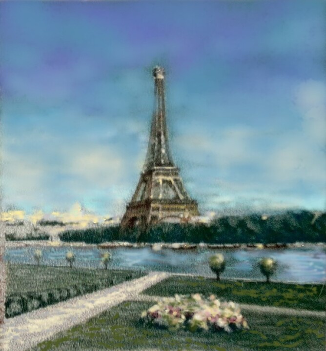 Peinture intitulée "Eiffel Tower" par Davide Rodoquino, Œuvre d'art originale, Acrylique