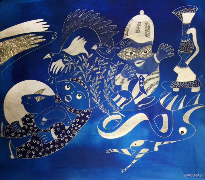 Peinture intitulée "L Enfant" par David Farsi, Œuvre d'art originale, Huile