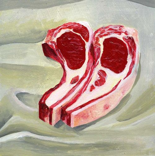 Schilderij getiteld "Meat II" door David Gander, Origineel Kunstwerk
