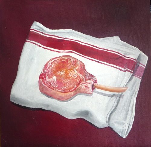 Schilderij getiteld "Meat III" door David Gander, Origineel Kunstwerk