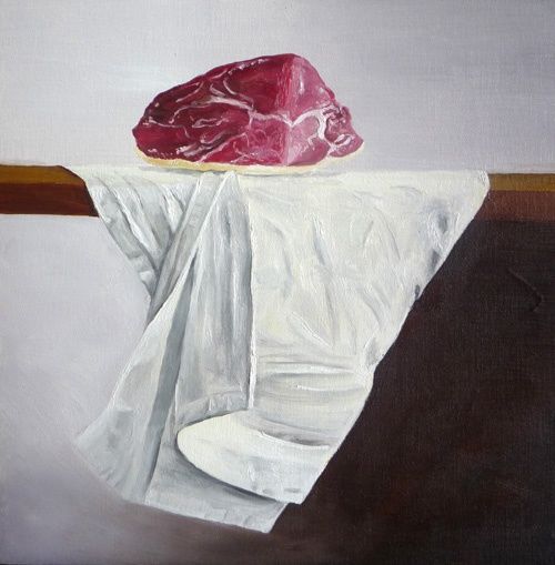Schilderij getiteld "Bayonne Ham" door David Gander, Origineel Kunstwerk
