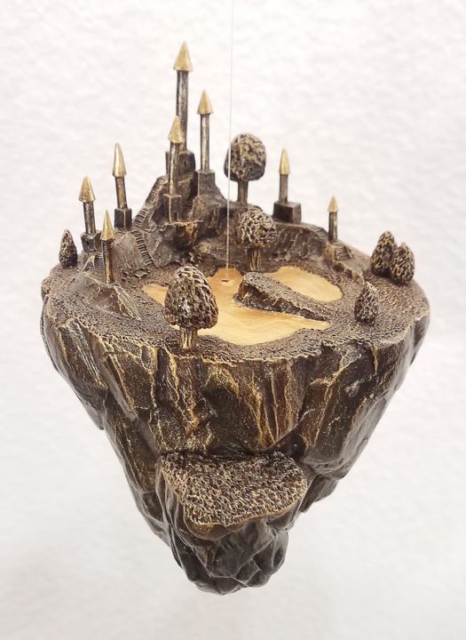 Skulptur mit dem Titel "L'île de la lune do…" von David Et Ses Univers, Original-Kunstwerk, Keramik