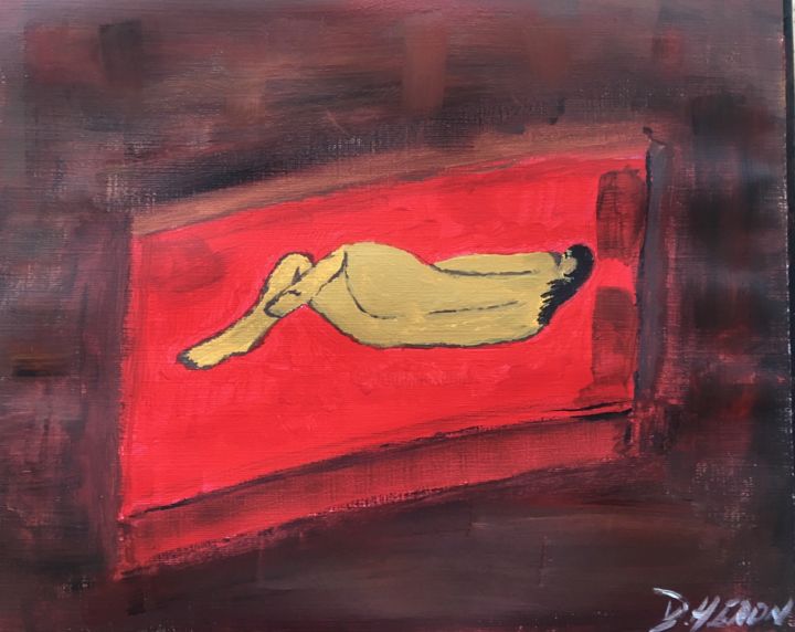 Peinture intitulée "Nue dans ses rêves" par David.H, Œuvre d'art originale, Acrylique