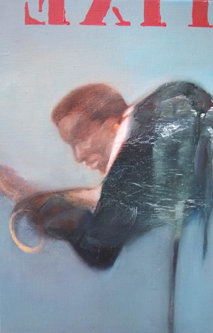 Painting titled "a break" by David Huet, Original Artwork, Oil