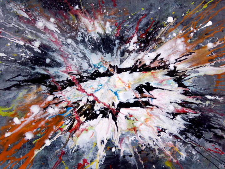 Peinture intitulée "Supernova - Abstrac…" par Davidian Gotis Abstraction Abstraite, Œuvre d'art originale, Acrylique