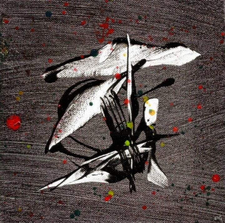 「Excalibur - Abstrac…」というタイトルの絵画 Davidian Gotis Abstraction Abstraiteによって, オリジナルのアートワーク, エンカウスティーク