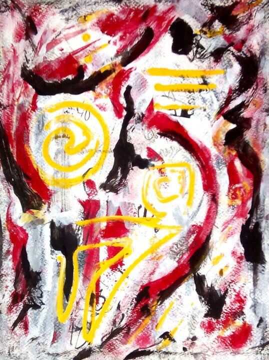 Peinture intitulée "Cohésion - Abstract…" par Davidian Gotis Abstraction Abstraite, Œuvre d'art originale, Acrylique