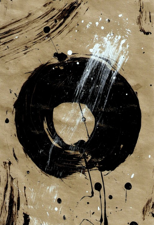 Malerei mit dem Titel "Ensō 4 - Abstractio…" von Davidian Gotis Abstraction Abstraite, Original-Kunstwerk, Acryl