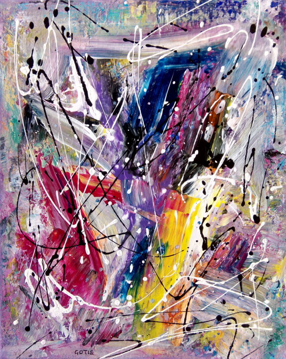 Painting titled "Baladrao - Abstract…" by Davidian Gotis Abstraction Abstraite, Original Artwork, Acrylic