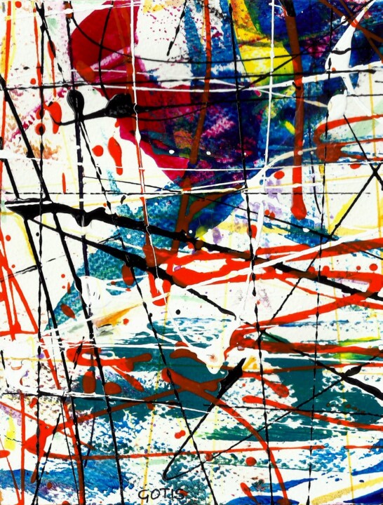 Pintura intitulada "Rieko - Abstraction…" por Davidian Gotis Abstraction Abstraite, Obras de arte originais, Acrílico
