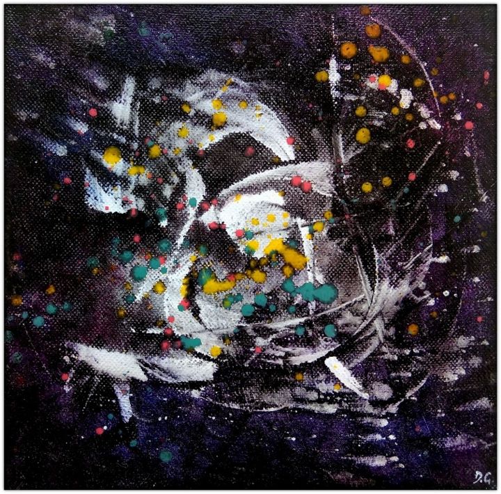 Painting titled "Clair de Nuit (Nigh…" by Davidian Gotis Abstraction Abstraite, Original Artwork, Oil