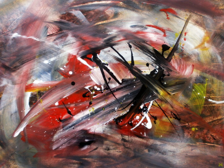 Peinture intitulée "Atomique (Atomic)…" par Davidian Gotis Abstraction Abstraite, Œuvre d'art originale, Acrylique