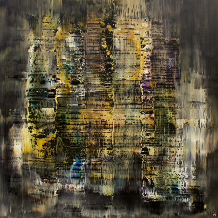 Картина под названием "Lichénification - A…" - Davidian Gotis Abstraction Abstraite, Подлинное произведение искусства, Акрил