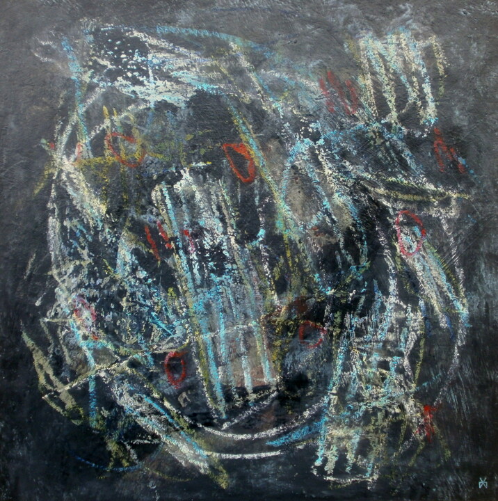 Pintura titulada "Le coté obscur de l…" por Davidian Gotis Abstraction Abstraite, Obra de arte original, Acrílico