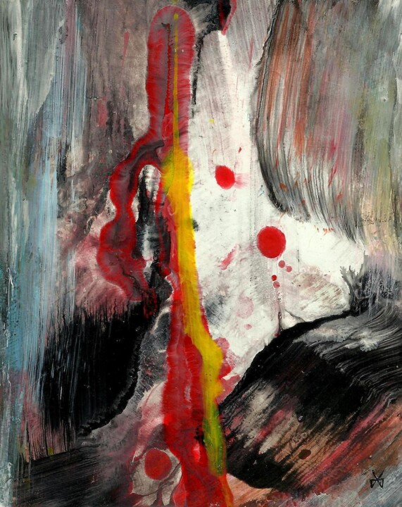 Malerei mit dem Titel "Flamme d'Amour (Fla…" von Davidian Gotis Abstraction Abstraite, Original-Kunstwerk, Acryl