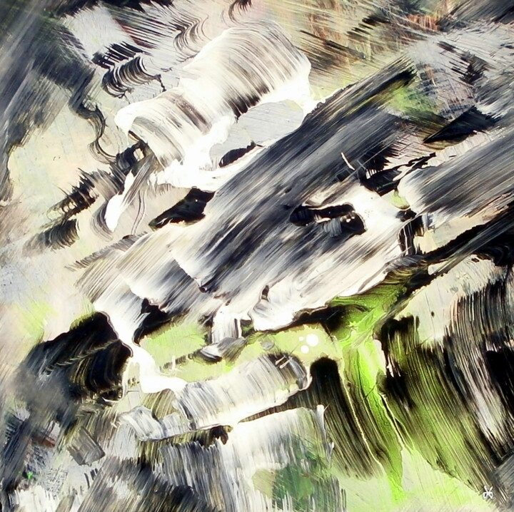 Peinture intitulée "Tendre Ver(t)s (Mov…" par Davidian Gotis Abstraction Abstraite, Œuvre d'art originale, Acrylique