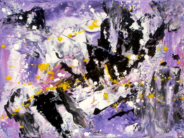 Картина под названием "Le Chant des Sirène…" - Davidian Gotis Abstraction Abstraite, Подлинное произведение искусства, Масло